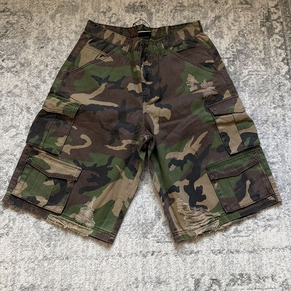 Loiter Collateral Camo Shorts Size Sz 34 Distressed